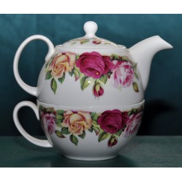 Tea For One Bone China Garden Rose